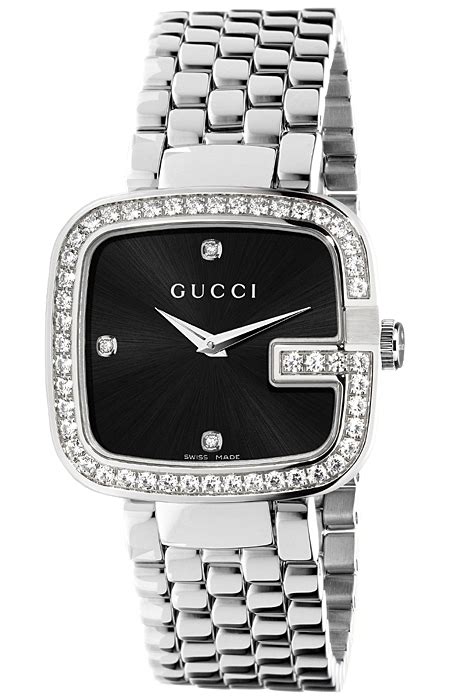 gucci diamond watch women's|black gucci watch with diamonds.